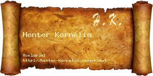 Henter Kornélia névjegykártya